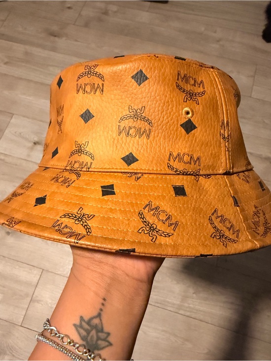 MCM Accessories - MCM Visetos Monogram Bucket Hat Orange & Black